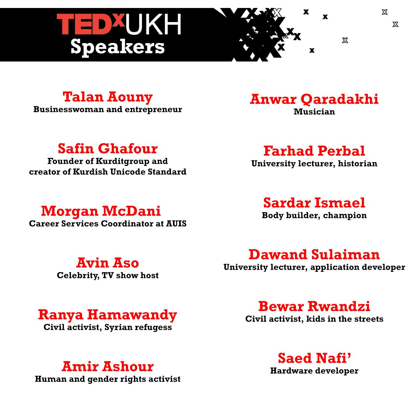 TEDxUKH Speakers